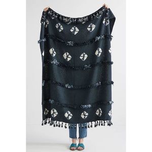 Anthropologie Sierra Fringed Throw Blanket
